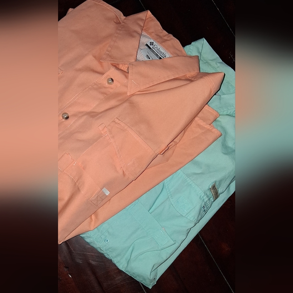 Columbia Mint Green Casual Shirt